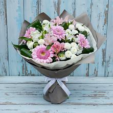 Букет цветов из:  Герберы, Альстромерии и Хризантемы в Елово