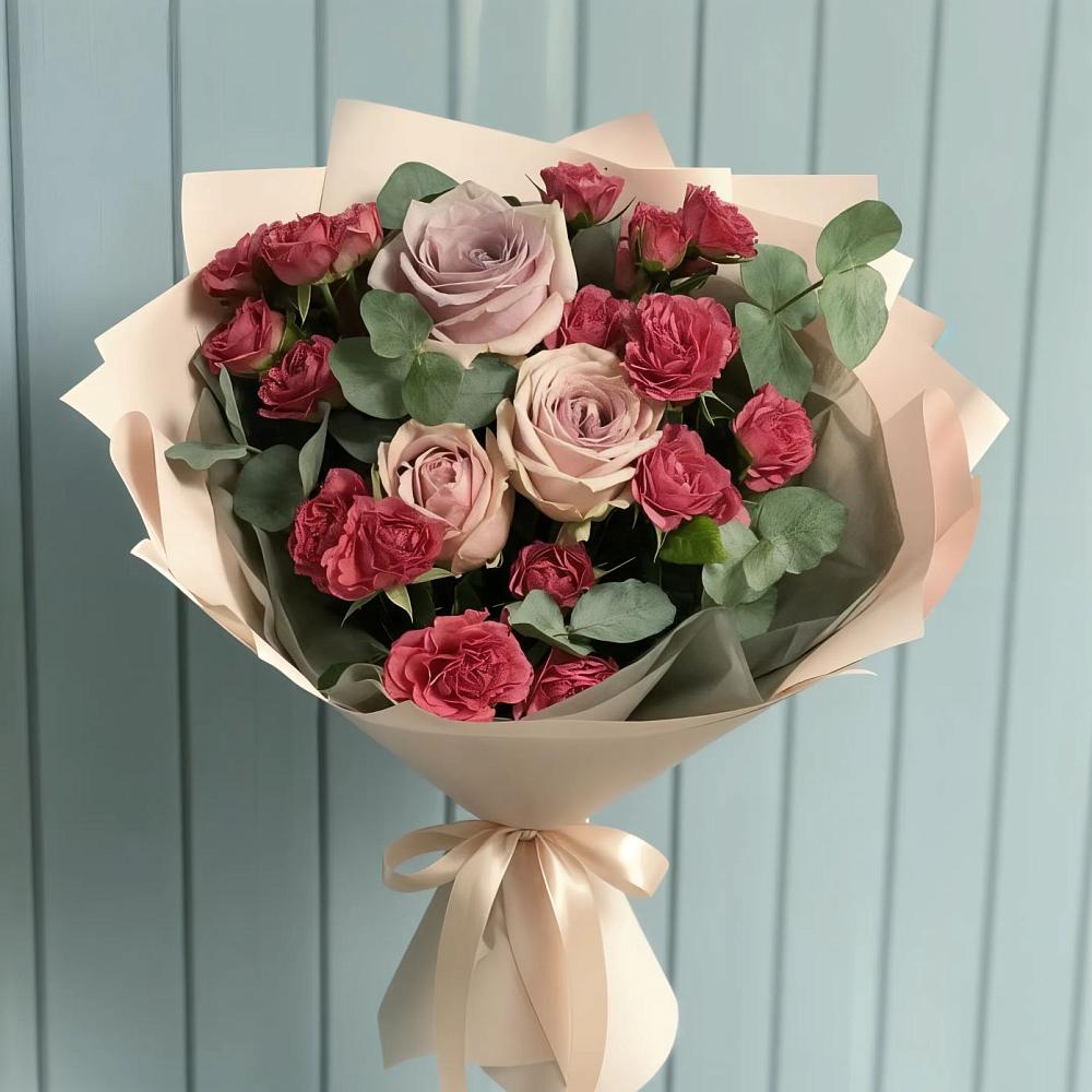 Букет цветов из: Гвоздики и Розы в Елово