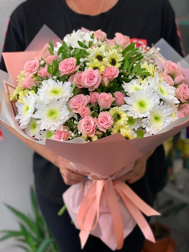 Букет цветов из: Розы и Хризантемы в Елово