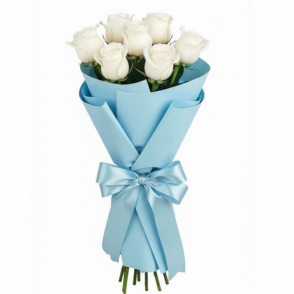 Букет 7 белых роз Проуд в Елово