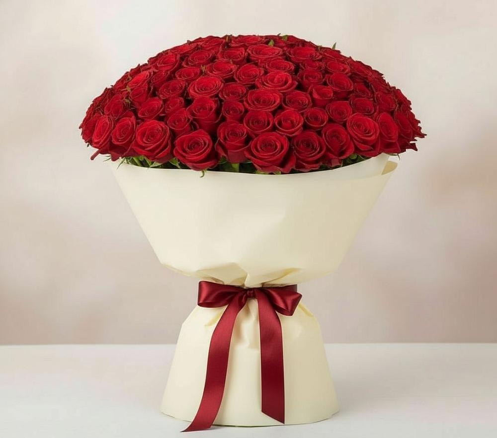 Букет 101 Красная роза Милано в Елово