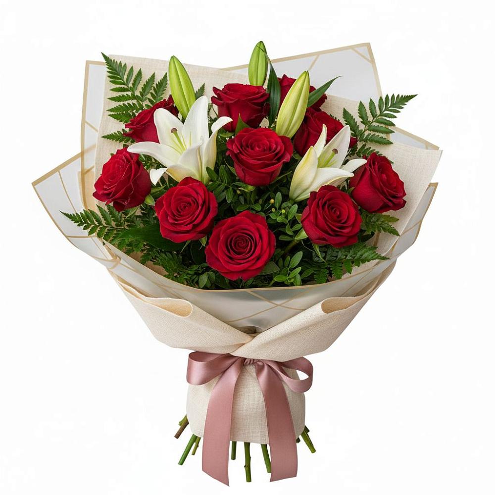 Букет цветов из: Лилии и Розы в Елово