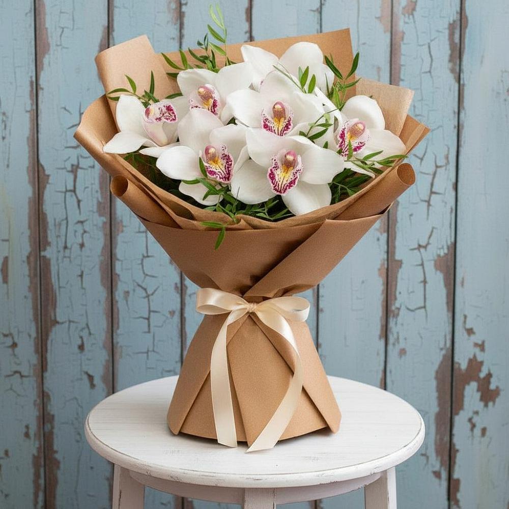 Букет цветов из: Орхидеи и Розы в Елово