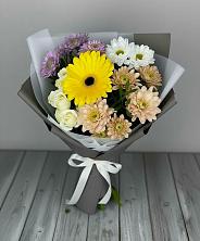 Букет цветов из:  Розы, Герберы и Хризантемы в Елово