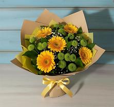 Букет цветов из:  Герберы и Хризантемы в Елово