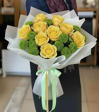 Букет цветов из:  Хризантемы и Розы в Елово