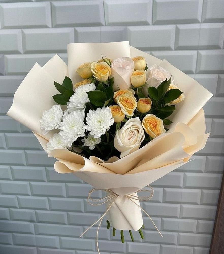 Букет цветов из: Розы и Хризантемы в Елово