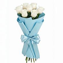 Букет 7 белых роз Проуд в Елово