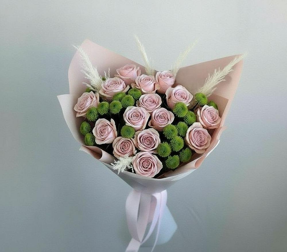 Букет цветов из: Розы и Хризантемы в Елово