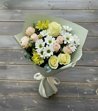 Букет цветов из:  Альстромерии, Розы и Хризантемы в Елово