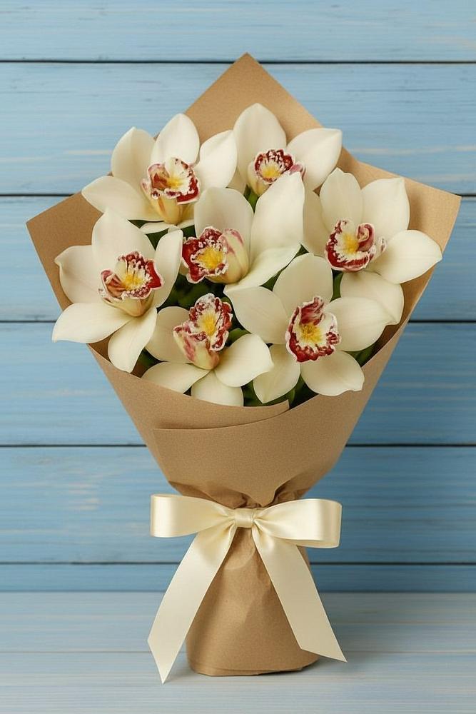 Букет цветов из: Орхидеи и Розы в Елово